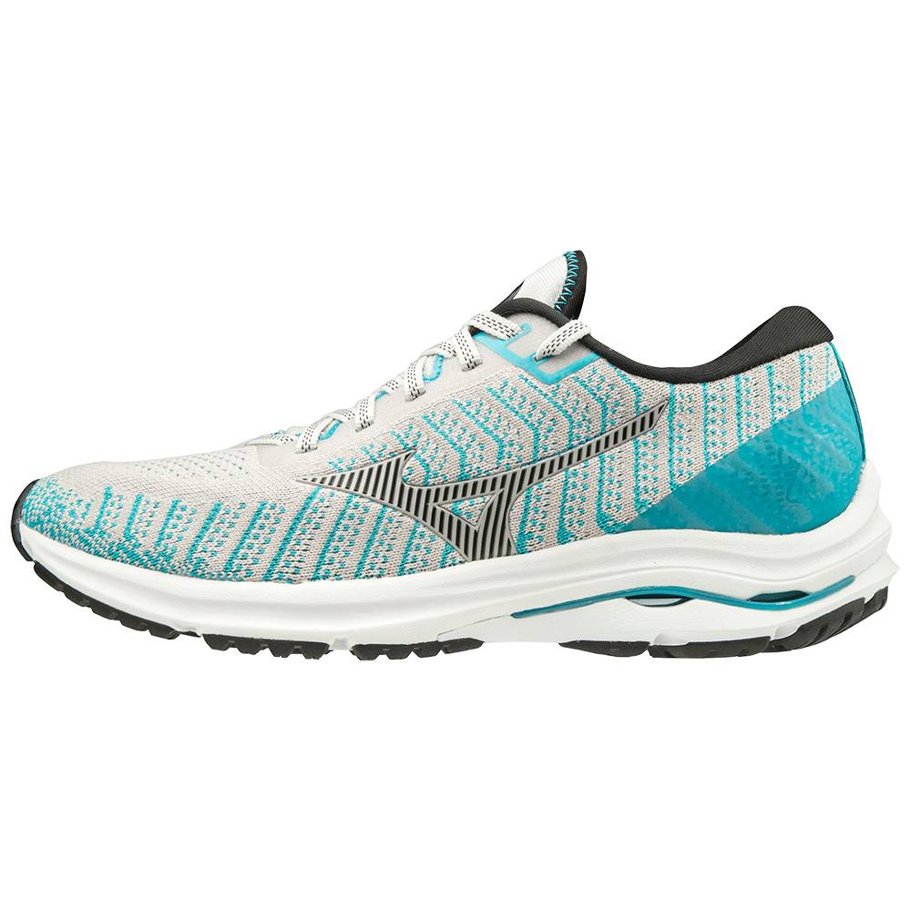 Mizuno Women's Wave Rider 24 WAVEKNIT™ Running Shoes White/Blue (411229-QUI)